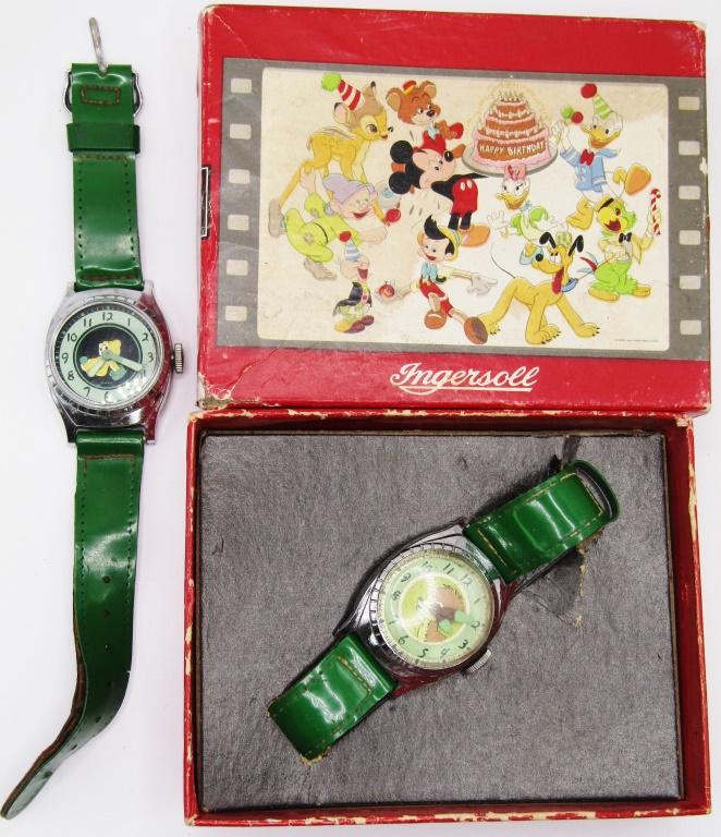 2-TIMEX LE INGERSOLL BIRTHDAY DISNEY WATCHES: 2007 VINTAGE REPRODUCTION- PLUTO & BAMBI-BOTH WATCHES UNTESTED