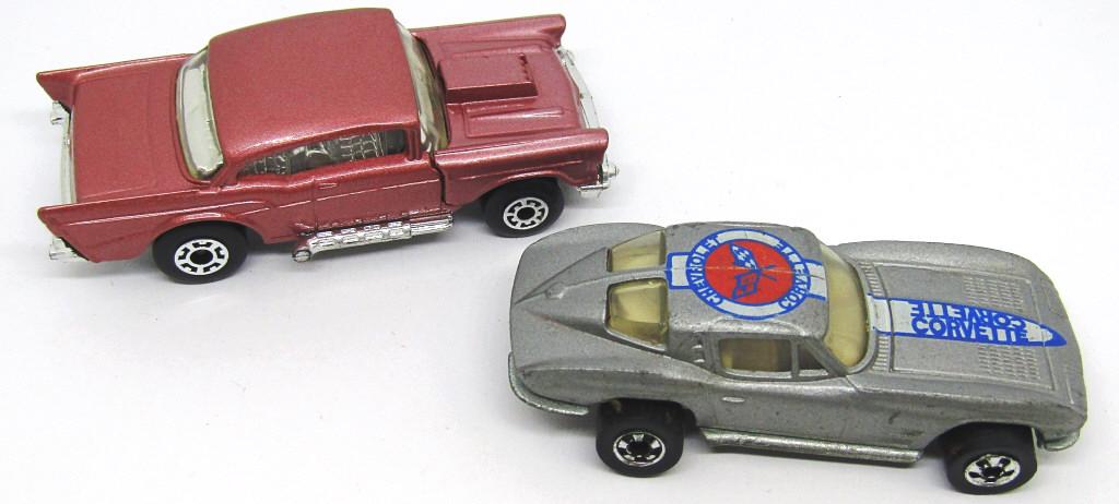 (2) 1979 HOT WHEELS: '57 CHEVY PINK & CORVETTE (1 of 5)