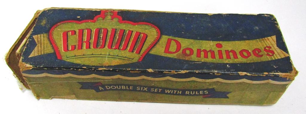 VTG 1950's Halsam Crown Dominoes Double Six Set ! (1 of 3)