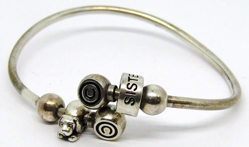 CHAM STERLING WRAPPED CUFF CHARM BRACELET (1 of 3)