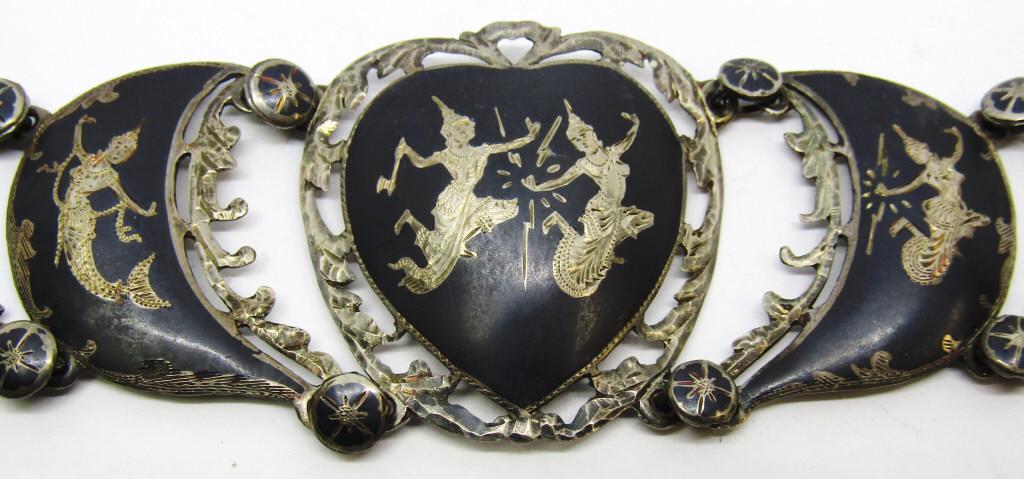 7.5 INCH SIAM STERLING PANEL BRACELET WITH (1 of 4)