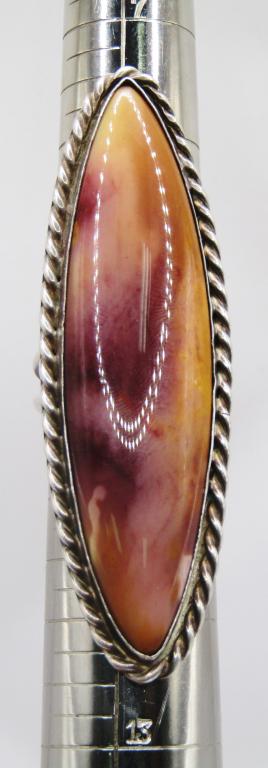 GORGEOUS STERLING SPLIT SHANK RING WITH LARGE (1 of 4)