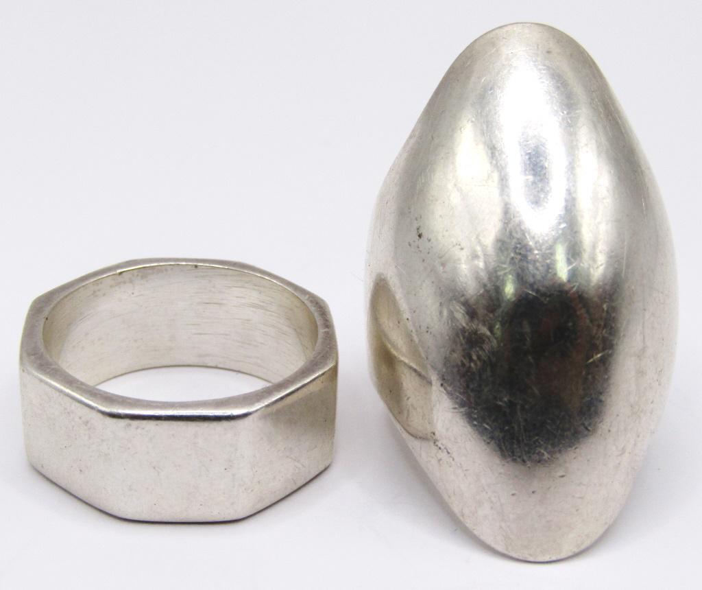 (2) LARGE STERLING RINGS SIZE 10 & 11 (1 of 6)