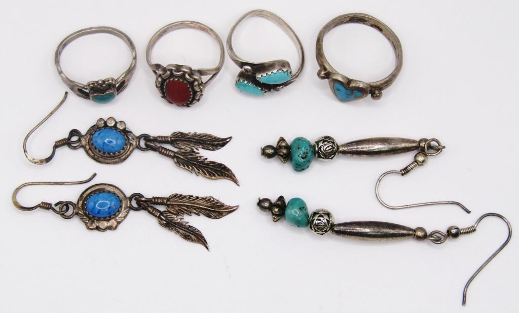 SOUTHWEST STERLING SILVER JEWELRY LOT (1 of 4)