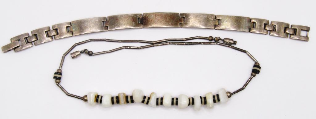 STERLING BRACELET & NECKLACE - 1970's LOOK! (1 of 3)