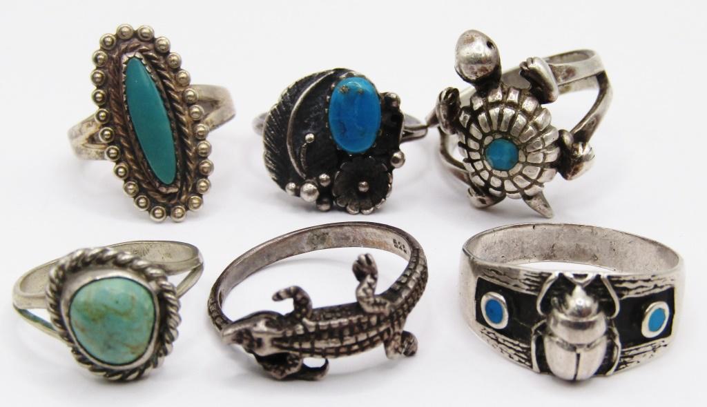 (6) SOUTHWEST STERLING RINGS (1 of 5)