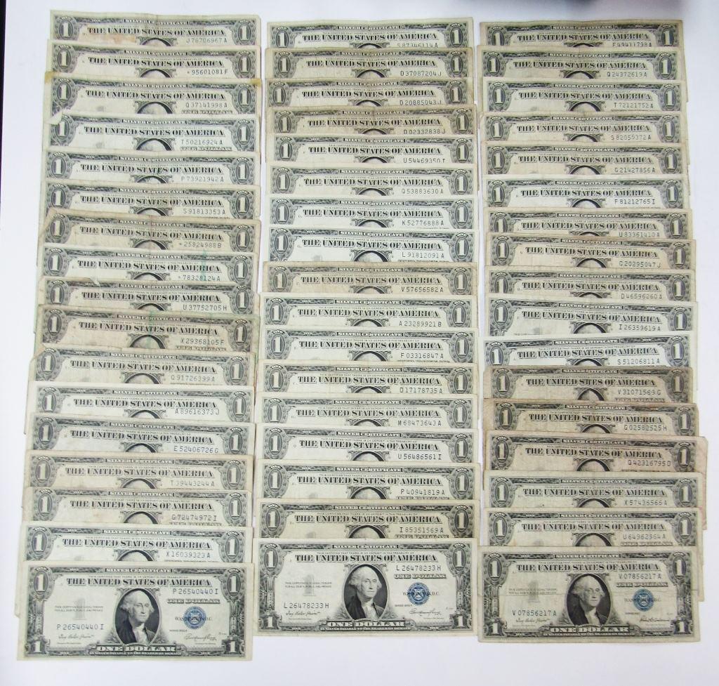 (50) $1 SILVER CERTIFICATES (1 of 2)