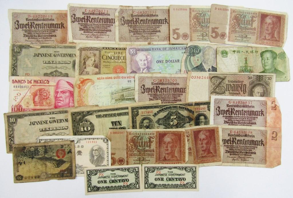 25 pc FOREIGN CURRENCY / PAPER MONEY (1 of 2)