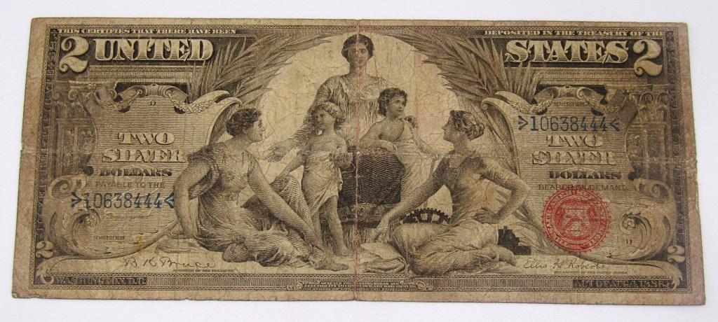 1896 $2 EDUCATION NOTE SILVER CERTIFICATE (1 of 2)