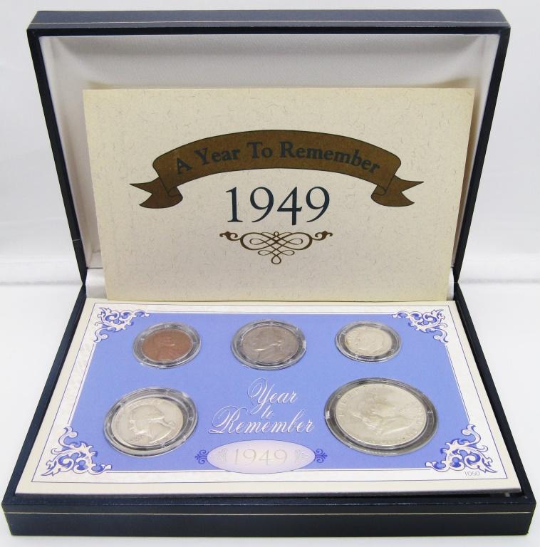 1949 Silver Set - Half, Quarter, Dime, Nickel, Cen (1 of 3)