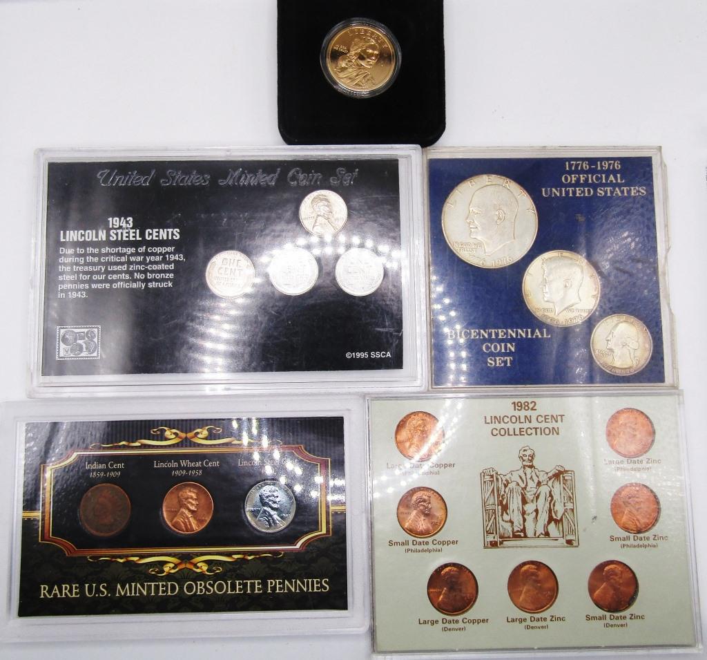1976 3pc SILVER SET; OBSOLETE PENNIES; (1 of 10)