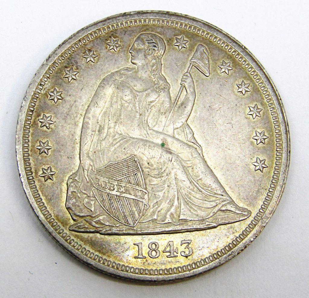1843 SEATED  DOLLAR - VERY PRETTY (1 of 2)