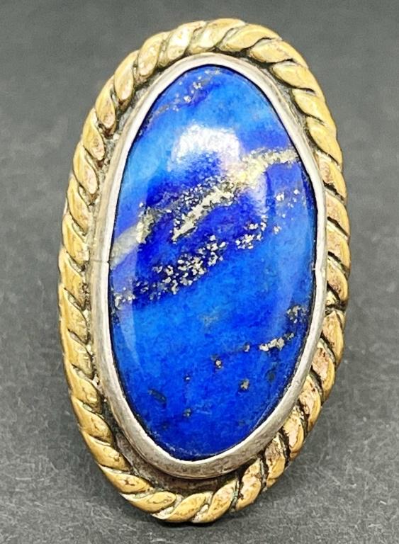 M GRIEGO STERLING SPLIT SHANK RING WITH BLUE (1 of 3)