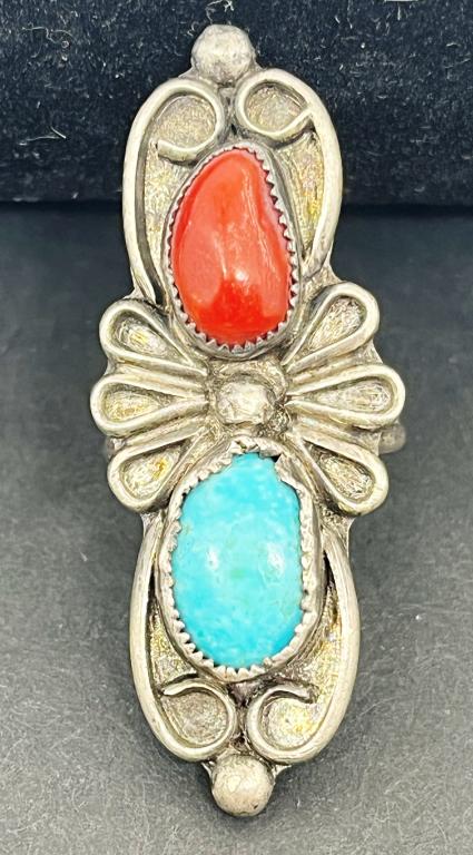 SOUTHWESTERN SPLIT SHANK STERLING RING WITH (1 of 2)