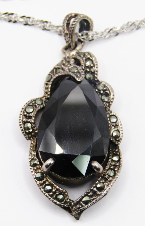 GORGEOUS STERLING MARCASITE PENDANT WITH (1 of 6)