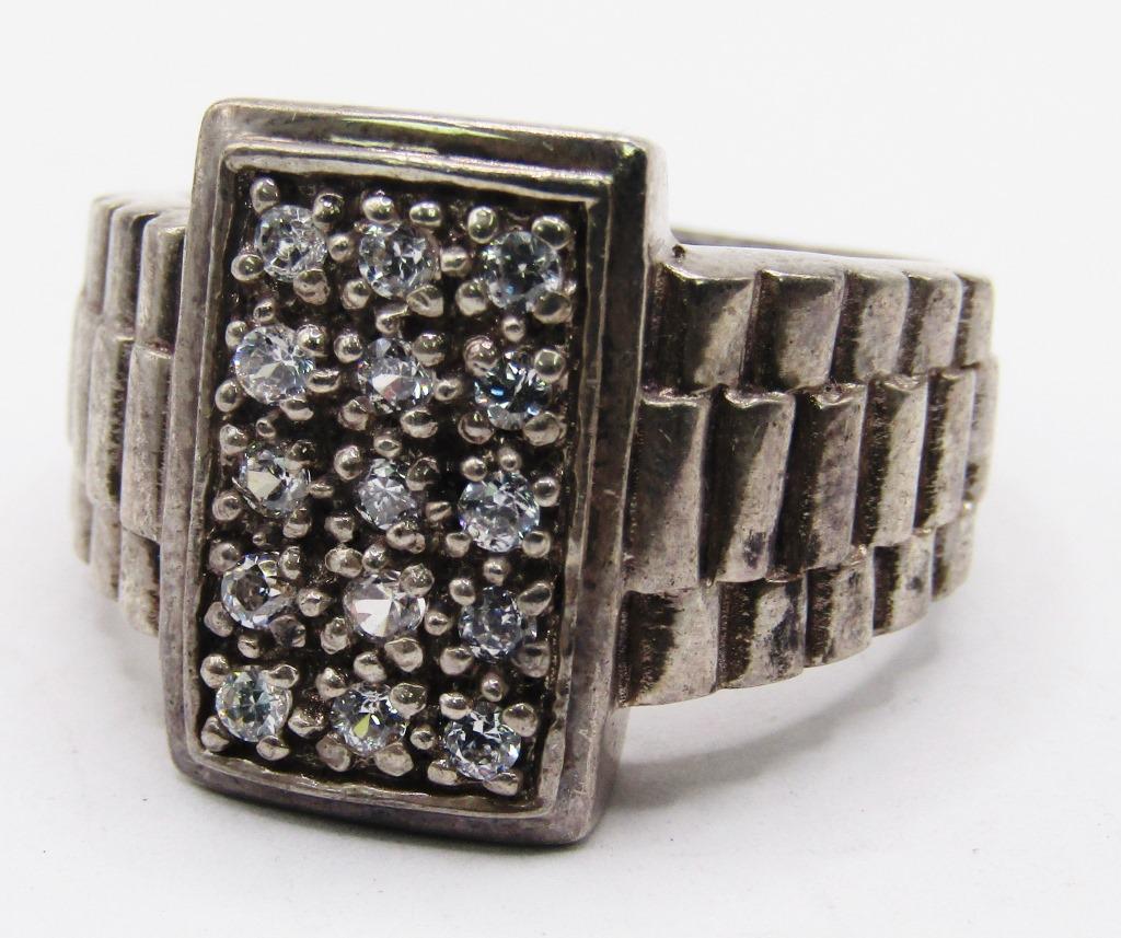 SIZE 13 MEN'S STERLING FASHION BLING RING WITH (1 of 4)
