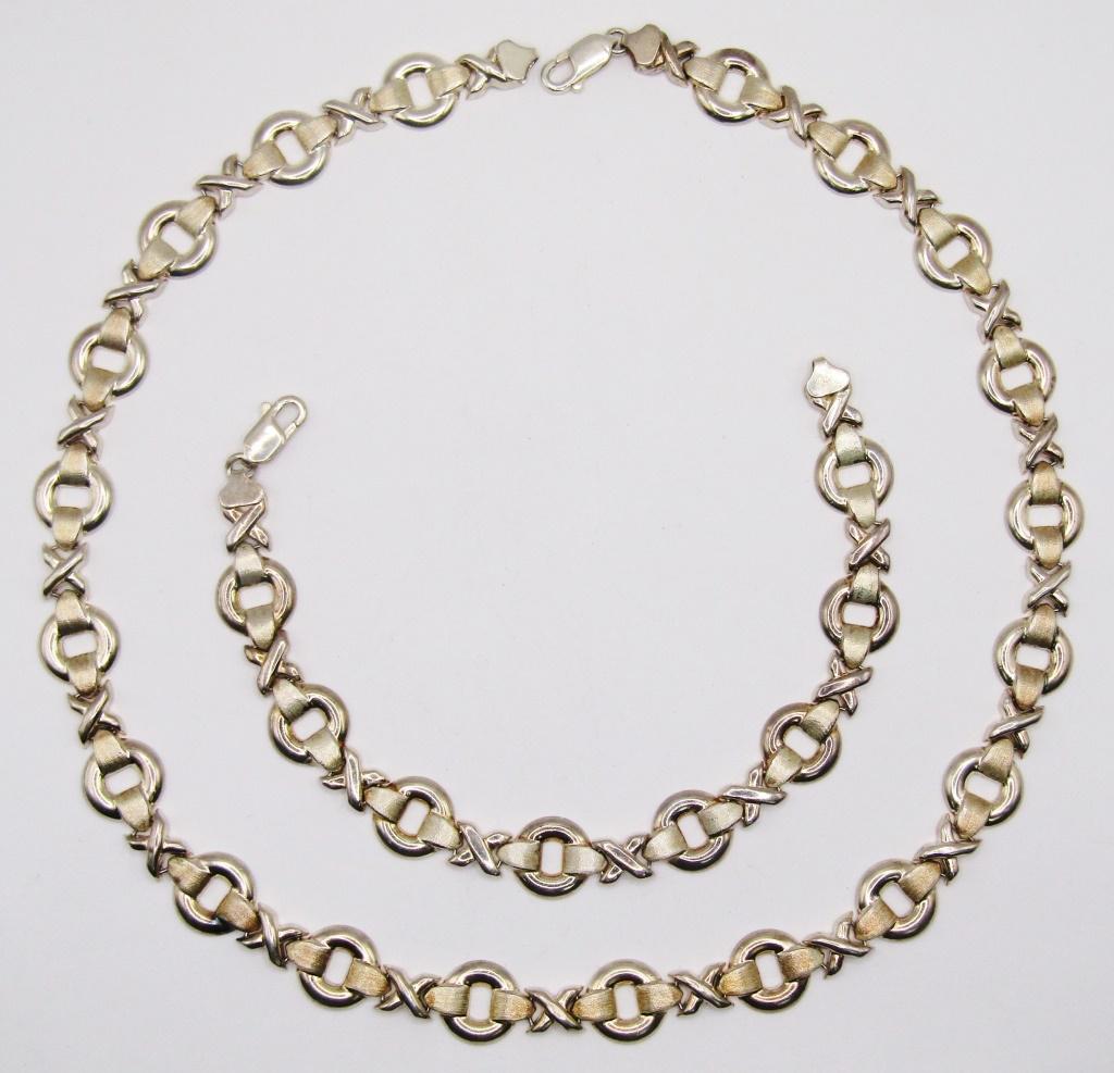 SET! STERLNG "X & O" PANEL NECKLACE WITH (1 of 4)