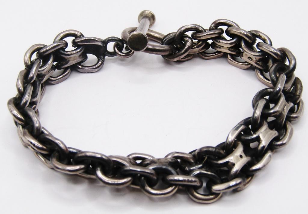 9 INCH MEXICO STERLING LINKED MEN'S BRACELET (1 of 4)