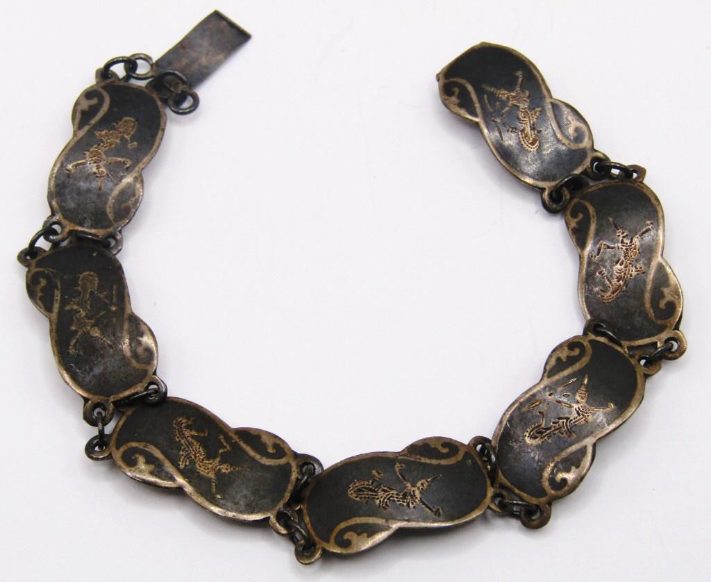 7 INCH SIAM STERLING PANEL BRACELET (1 of 4)