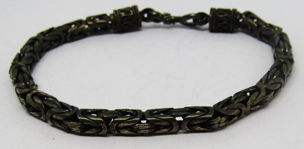 VTG 7.5 INCH BYZANTINE BRACELET: COULD USE A GOOD CLEANING-TOTAL 14 DWT