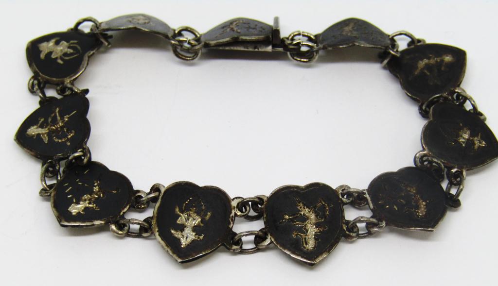 VTG 7 INCH SIAM STERLING PANEL BRACELET (1 of 3)