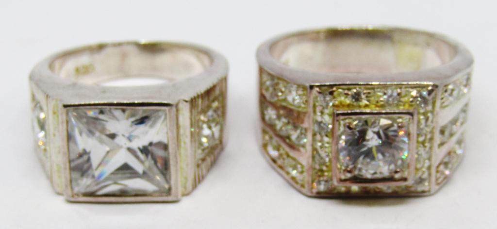 2-STERLING MEN'S FASHION BLING RING LOADED (1 of 4)