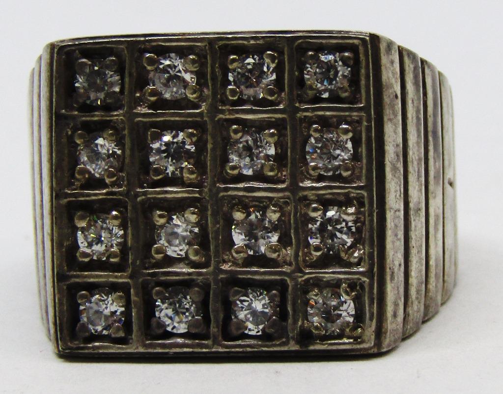 SIZE 12 MEN'S STERLING FASHION BLING RING (1 of 3)