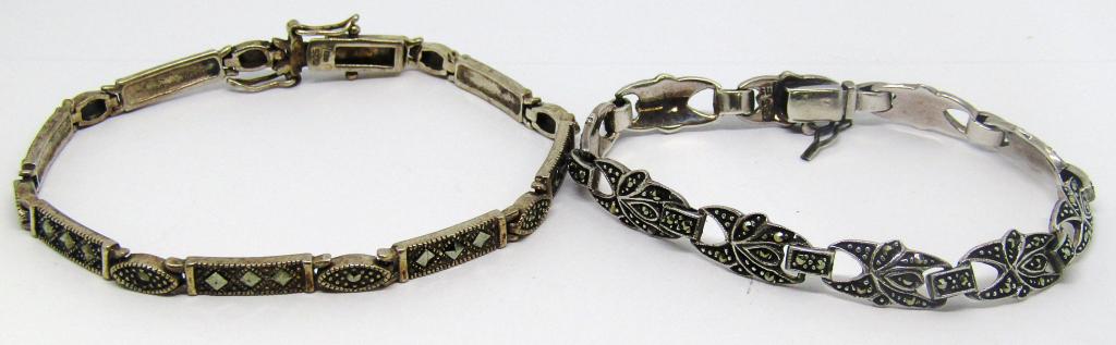 2-VINTAGE STERLING MARCASITE BRACELETS (1 of 3)