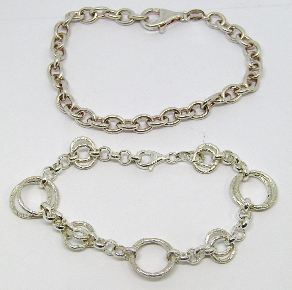 2-STERLING CIRCULAR LINK BRACELETS (1 of 2)