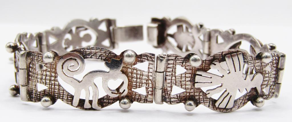 7.5 INCH STERLING KOKOPELI PANEL BRACELET (1 of 4)