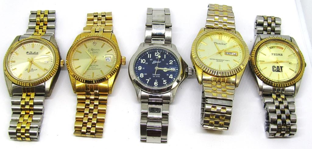 DUFONTE LUCIEN PICCARD, BELAIR SEAPEARL,: RELIANCE CROTON, WESTCLOX , PEDRE CAT - ALL UNTESTED but NICE CONDITION - BATTERIES NEEDED