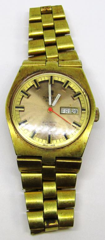 Vintage Tissot PR516 GL Automatic Day/Date: Mens Gold Plated Swiss Watch Cal 796 - RUNNING - USED / PREOWNED