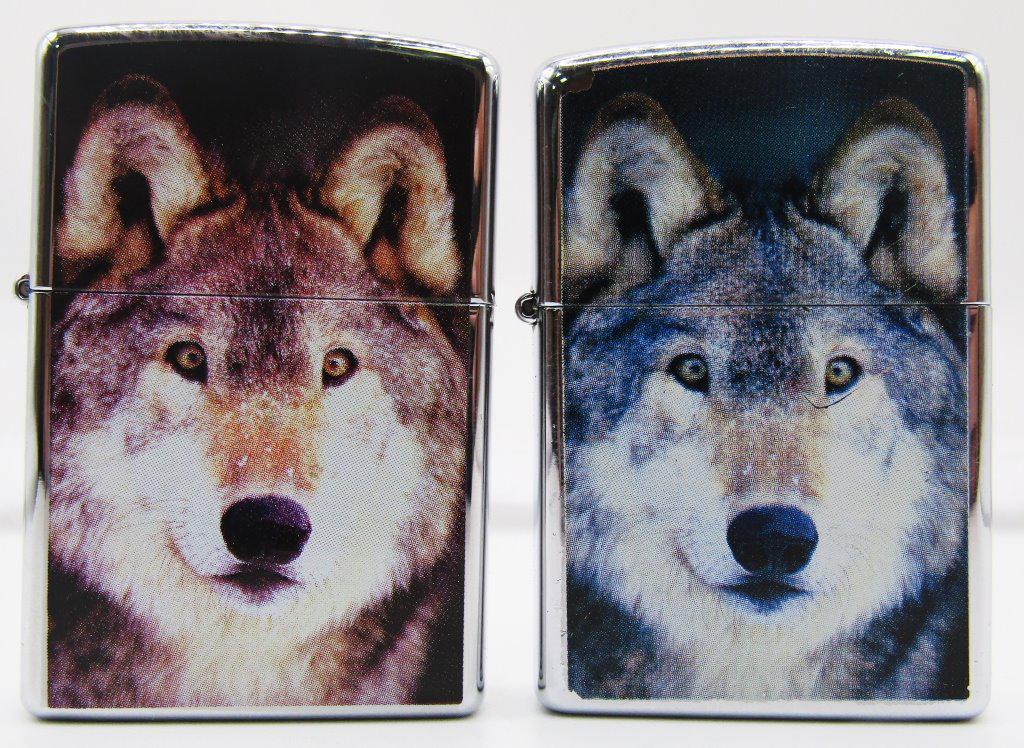 (2) WOLF ZIPPO LIGHTERS! (1 of 4)