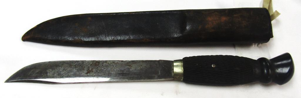 J. RODGERS & SONS BOWIE KNIFE & LEATHER SHEATH (1 of 2)