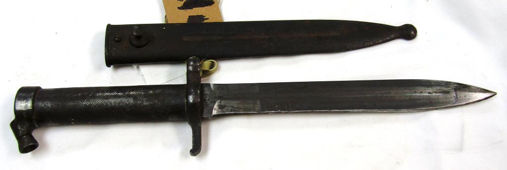 SWEDISH MAUSER EJ AB BAYONET WITH SHEATH!: WWII ANCHOR CROWN MARKED 869;