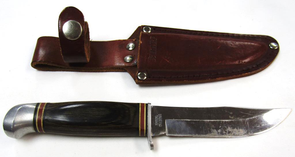 SHARP BRAND FIXED BLADE HUNTING KNIFE & SHEATH (1 of 3)