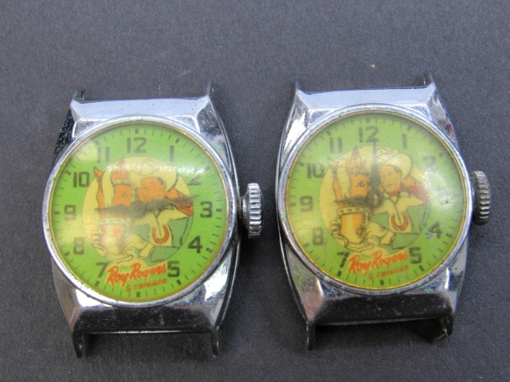 2-VINTAGE ROY ROGERS AND TRIGGER WATCH 1950s: 1950's - NON WORKING-UNTESTED