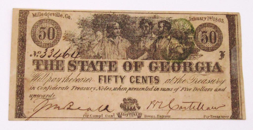 1863 FIFTY CENT OBSOLETE NOTE (1 of 2)