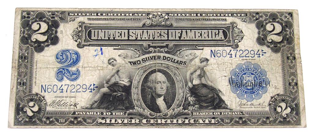 1899 $2 LARGE SIZE SILVER CERTIFICATE (1 of 2)