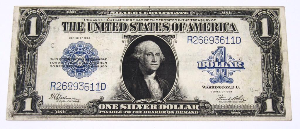 1923 $1 SILVER CERTIFICATE LARGE SIZE (1 of 2)