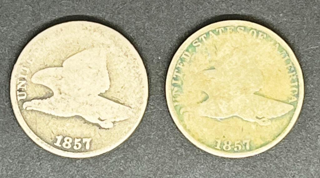 (2) 1857 FLYING EAGLE CENTS (1 of 2)