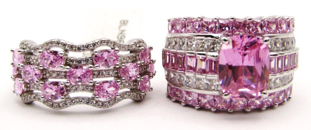 2-STERLING FASHION BLING RINGS WITH LIGHT (1 of 6)