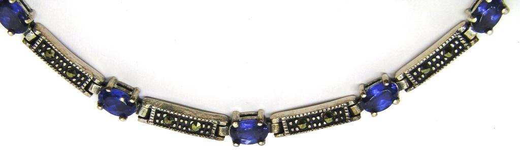 7.5 INCH STERLING MARCASITE PANEL BRACELET (1 of 4)