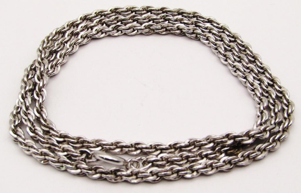 LOOKS NEW! 24 INCH STERLING ROPE STYLE NECKLACE/ (1 of 4)