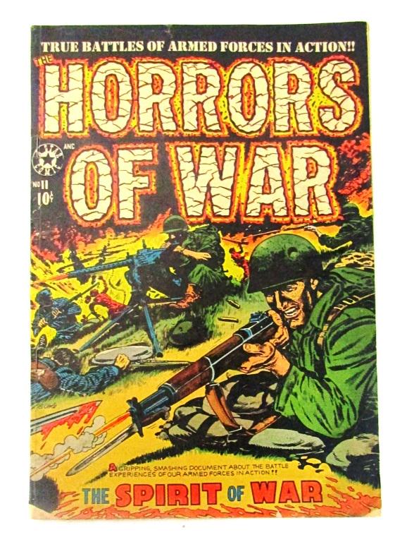 HORRORS OF WAR #11 RARE: L.B. Cole cover art Golden Age 1953 - NICE FINE