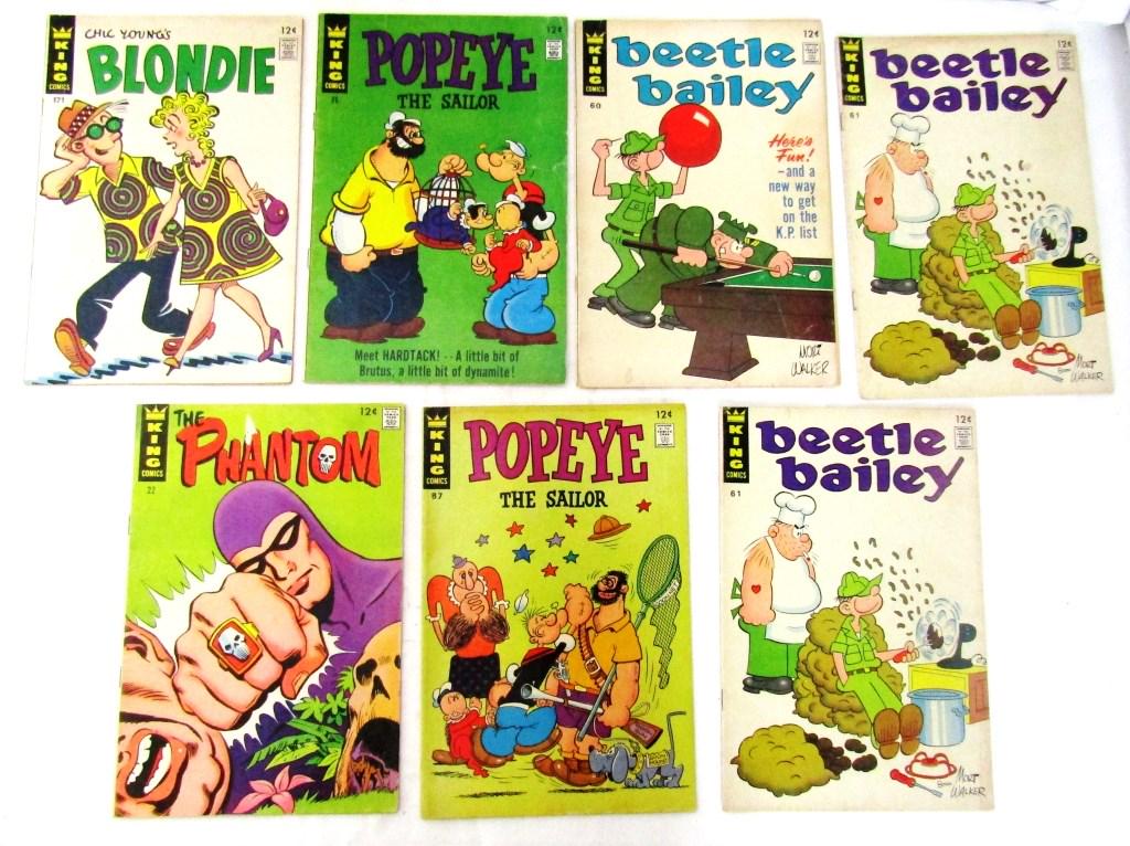 (7) KING COMICS LOT - THE PHANTOM, POPEYE, (1 of 2)