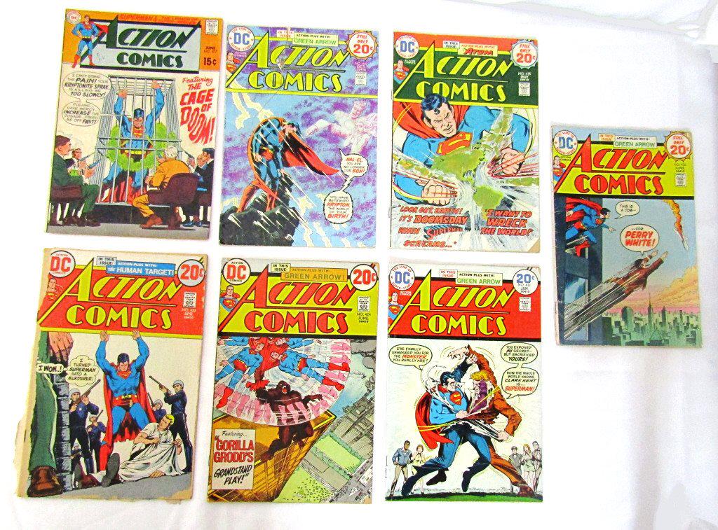 (7) SILVER & BRONZE AGE DC ACTION COMIC LOT (1 of 2)