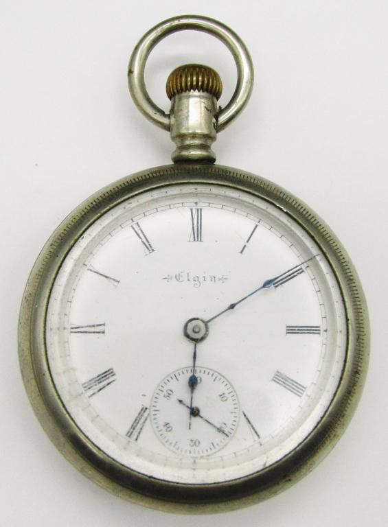 ELGIN OPEN FACE POCKET WATCH 18 SIZE: 1898 GRADE 170, 15j, SERIAL #7278159 - NOT RUNNING