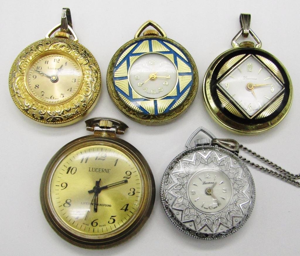 Lucerne - Vintage Swiss Pendant Watch Chain Necklace - 24