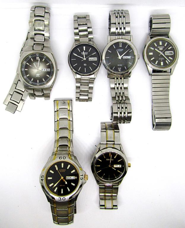 (6) MENS DAY DATE WRIST WATCHES (1 of 2)